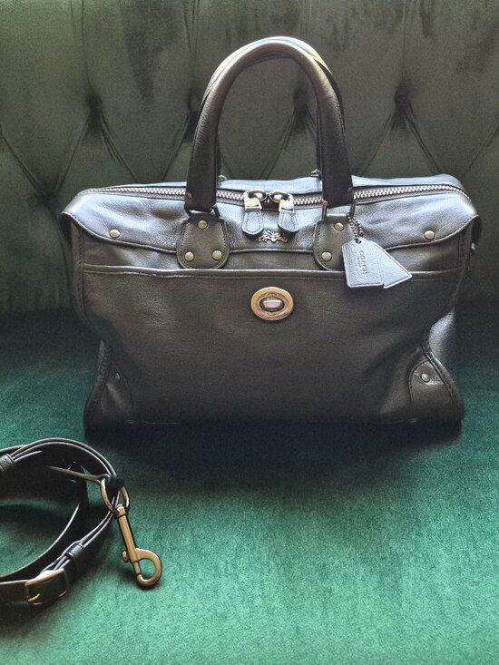 Coach Handbags - Coach Rhyder Black Leather Satchel with Adjustable Strap
